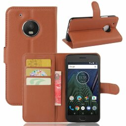 Чехол с визитницей для Motorola Moto G5 Plus (коричневый)