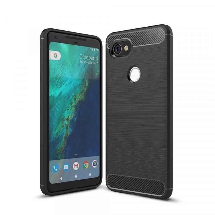 Чехол-накладка Carbon Fibre для Google Pixel 2 XL (черный)