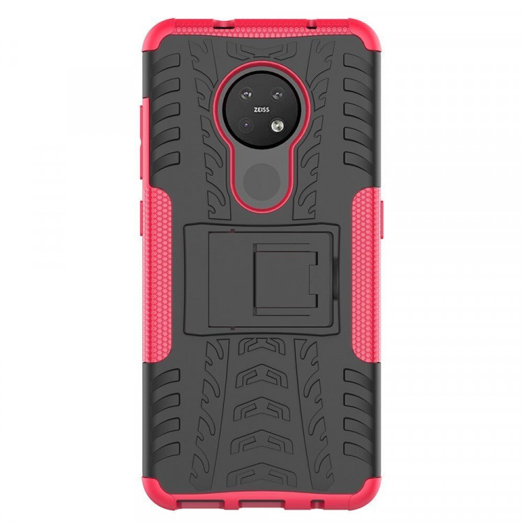 Чехол Hybrid Armor для Nokia 7.2 / Nokia 6.2 (черный + розовый)