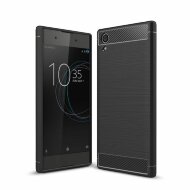 Чехол-накладка Carbon Fibre для Sony Xperia XA1 Plus (черный)