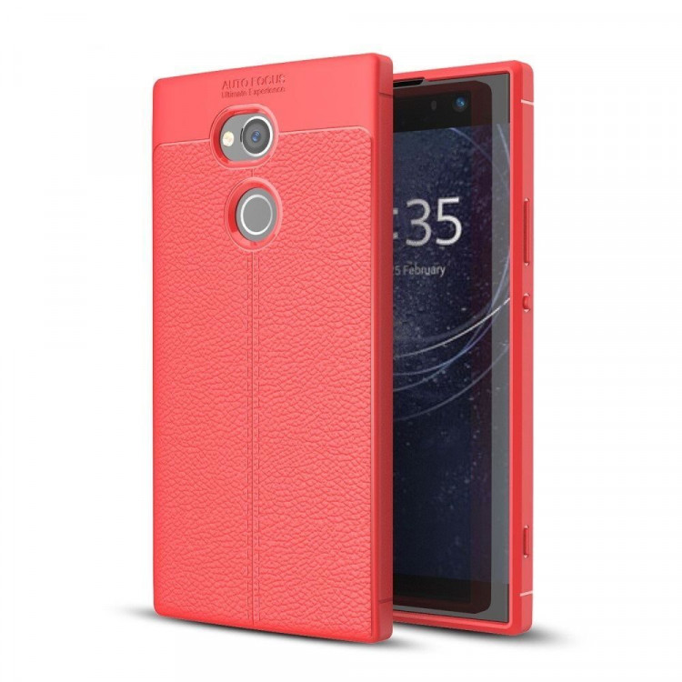 Чехол-накладка Litchi Grain для Sony Xperia XA2 Ultra (красный)