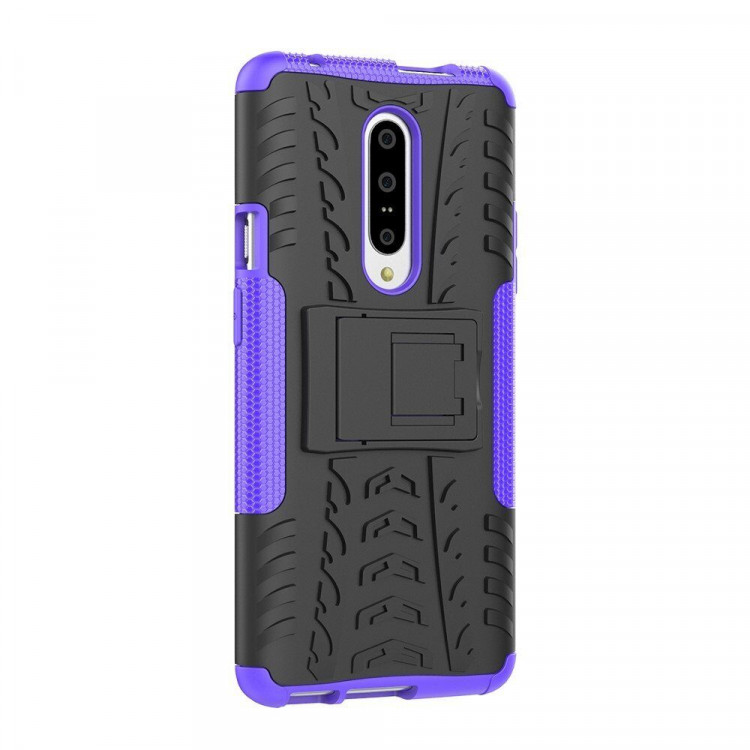 Чехол Hybrid Armor для OnePlus 7 Pro (черный + фиолетовый)