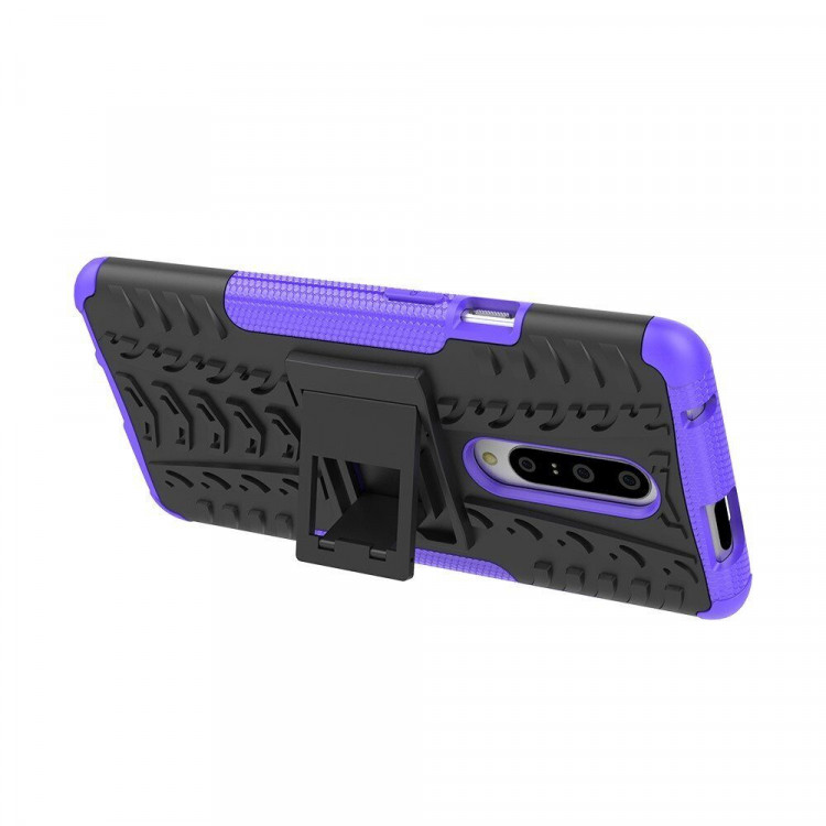 Чехол Hybrid Armor для OnePlus 7 Pro (черный + фиолетовый)