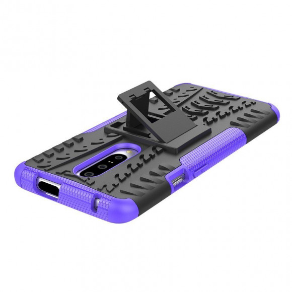 Чехол Hybrid Armor для OnePlus 7 Pro (черный + фиолетовый)