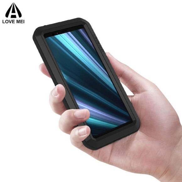 Гибридный чехол LOVE MEI для Sony Xperia 1 (черный)