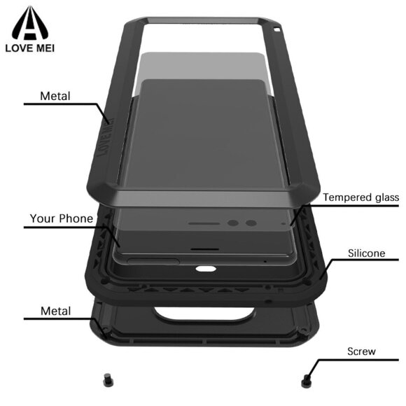 Гибридный чехол LOVE MEI для Sony Xperia 1 (черный)