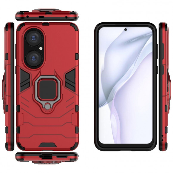 Чехол Armor Ring Holder для HUAWEI P50 (красный) Чехол Armor Ring Holder для HUAWEI P50 (красный)
