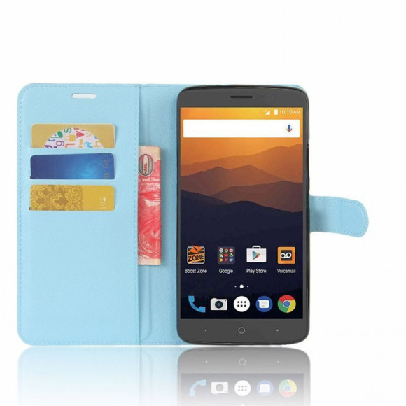Чехол с визитницей для ZTE MAX XL  (голубой)