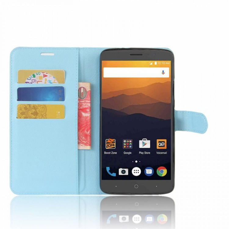 Чехол с визитницей для ZTE MAX XL  (голубой)
