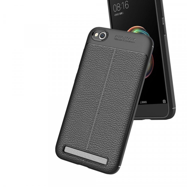Чехол-накладка Litchi Grain для Xiaomi Redmi 5A (черный)