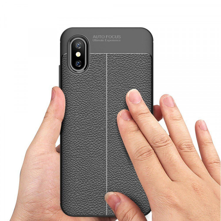 Чехол-накладка Litchi Grain для Xiaomi Mi 8 Pro / Mi 8 Explorer Edition (темно-синий)