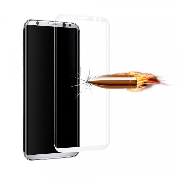 Защитное стекло 3D для Samsung Galaxy S8+ (белый)