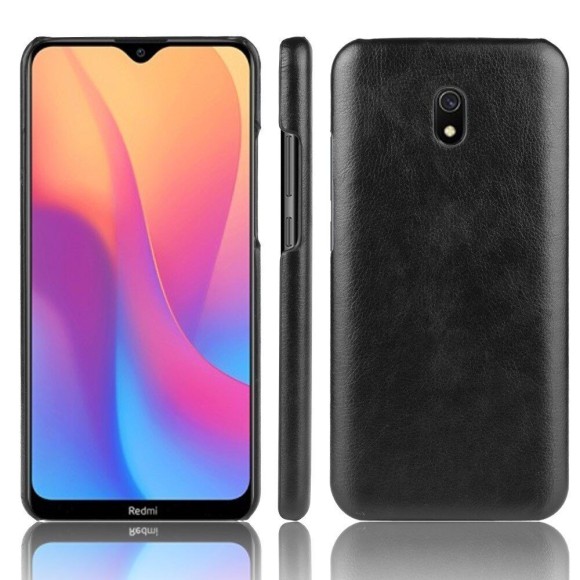 Кожаная накладка-чехол для Xiaomi Redmi 8A (черный)