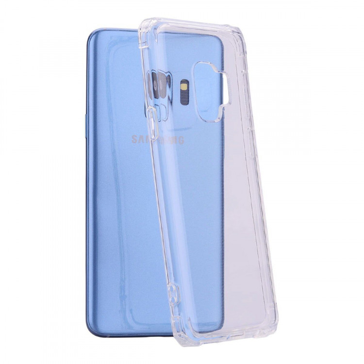 Силиконовый чехол с усиленными бортиками для Samsung Galaxy S9+ (Plus) (прозрачный)