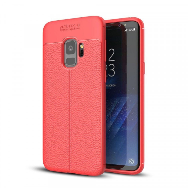 Чехол-накладка Litchi Grain для Samsung Galaxy S9 (красный)