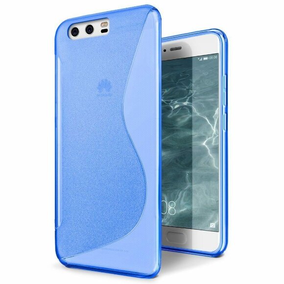Чехол нескользящий на Huawei P10 Plus (голубой)
