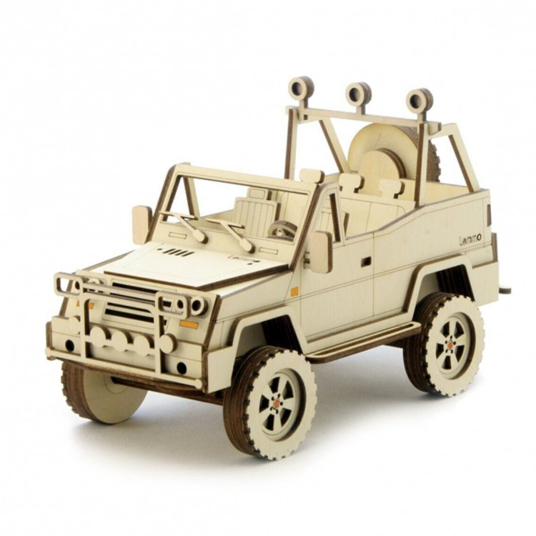 Конструктор 3D деревянный подвижный Lemmo Внедорожник Триал