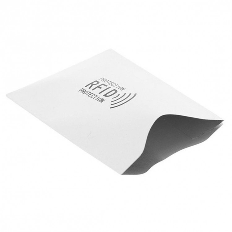 Чехол для кредитных карт с защитой RFID (серебряный) - 10 штук.