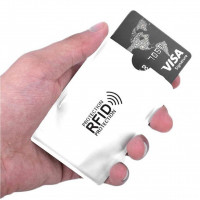 Чехол для кредитных карт с защитой RFID (серебряный) - 10 штук.