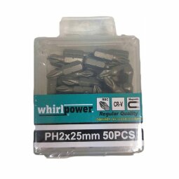 Насадки WhirlPower 25PH2 50шт, Cr-V, RSC-regular, пластиковая коробка