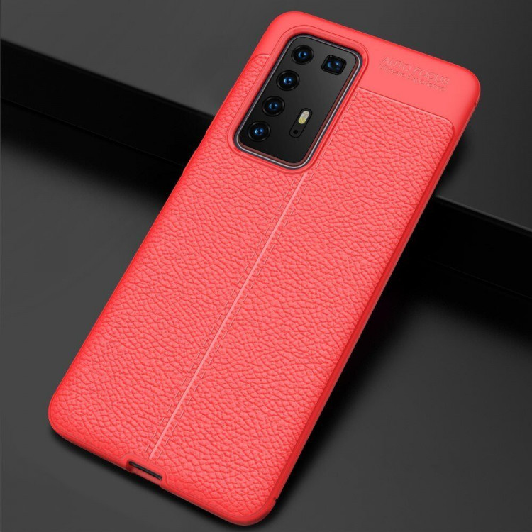 Чехол-накладка Litchi Grain для Huawei P40 Pro (красный)