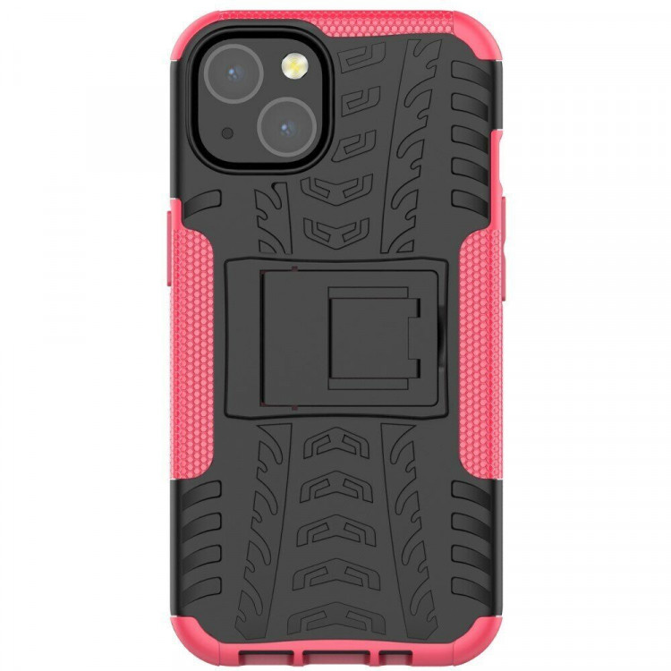Чехол Hybrid Armor для iPhone 13 (черный + розовый)