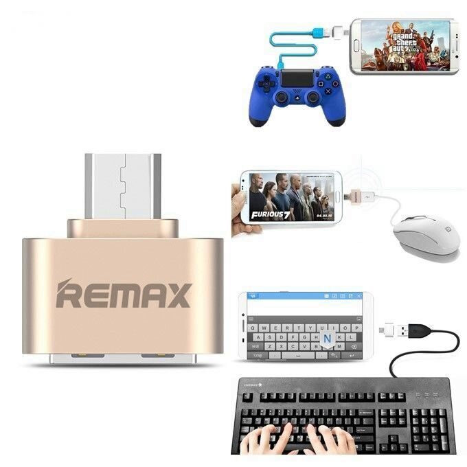 Адаптер OTG Micro  Remax (золотой)