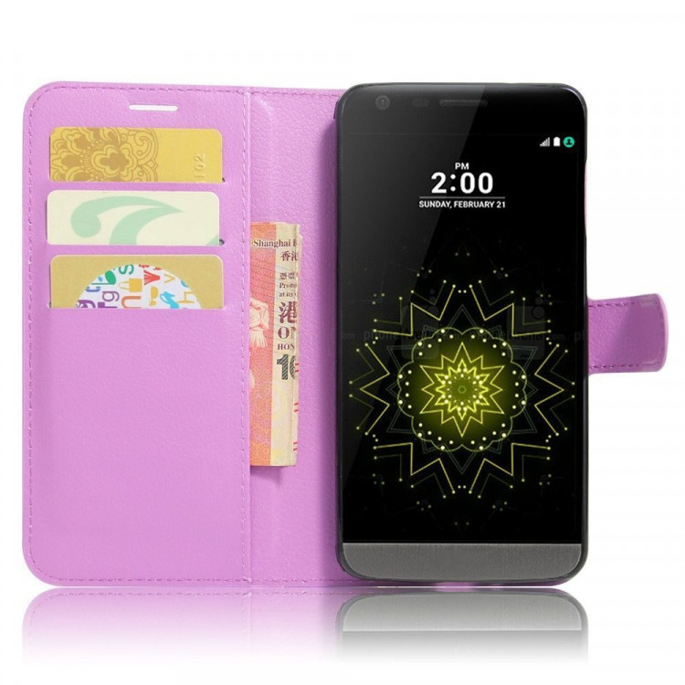 Чехол с визитницей для LG G5 / LG G5 SE (фиолетовый)