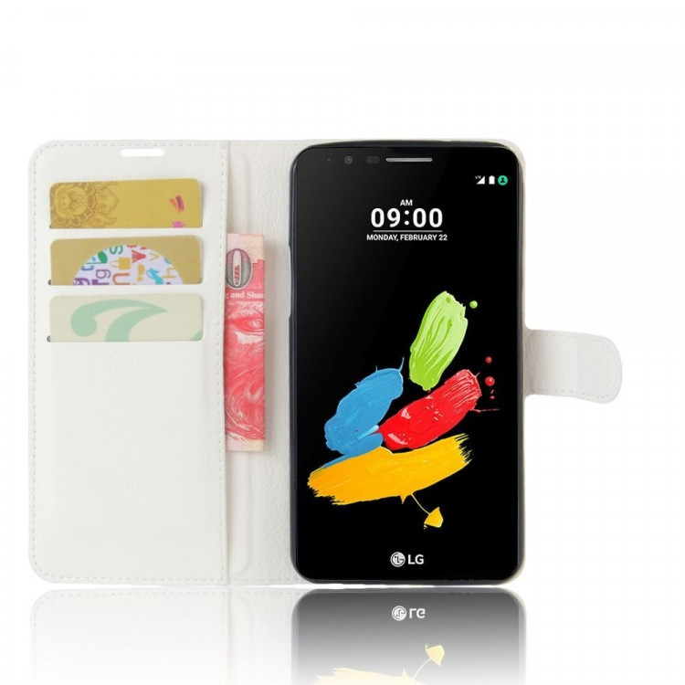 Чехол с визитницей для LG Stylus 3 M400DY (белый)