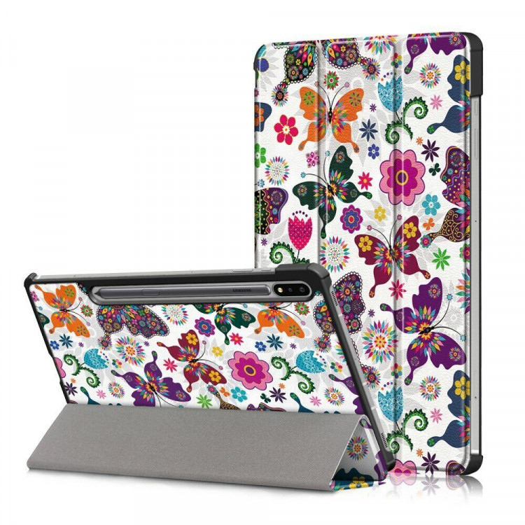 Чехол Smart Case для Samsung Galaxy Tab S7 SM-T870 / SM-T875 и Galaxy Tab S8 SM-X700 / SM-X706 (Butterfly Flowers)