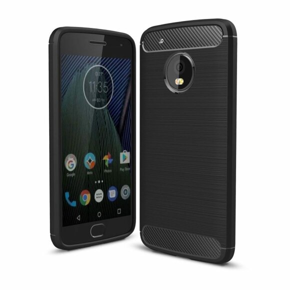 Чехол-накладка Carbon Fibre для Motorola Moto G5 Plus (черный)