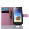Чехол с визитницей для Lenovo A1000 (розовый)