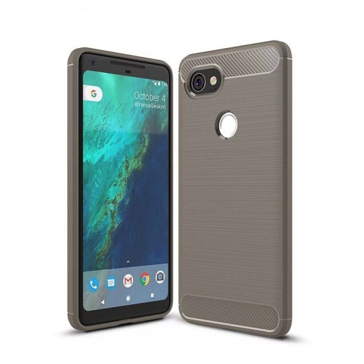 Чехол-накладка Carbon Fibre для Google Pixel 2 XL (серый)