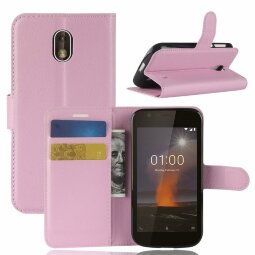 Чехол с визитницей для Nokia 1 (розовый)