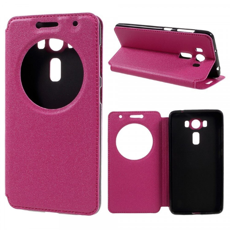 Чехол с окном для ASUS ZenFone 3 Deluxe ZS550KL (розовый)