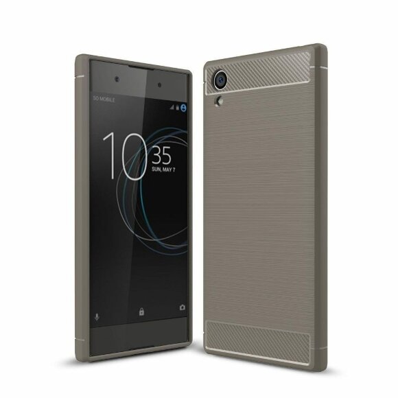 Чехол-накладка Carbon Fibre для Sony Xperia XA1 Plus (серый)