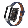 Кожаный ремешок для Xiaomi Smart Band 7 Pro (темно-синий)