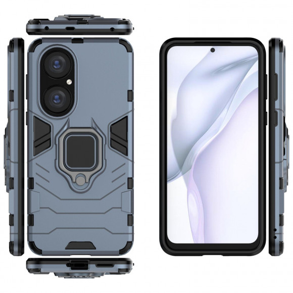 Чехол Armor Ring Holder для HUAWEI P50 (темно-синий)