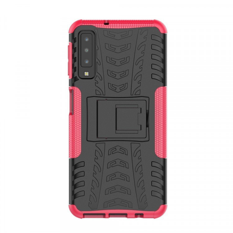 Чехол Hybrid Armor для Samsung Galaxy A7 (2018) (черный + розовый)