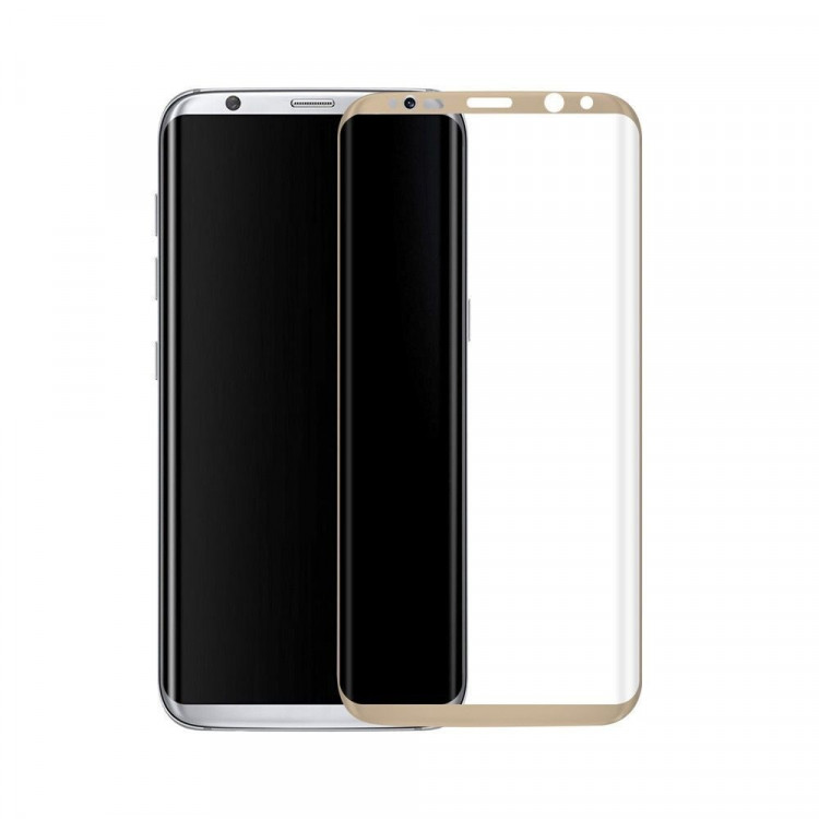 Защитное стекло 3D для Samsung Galaxy S8+ (золотой)