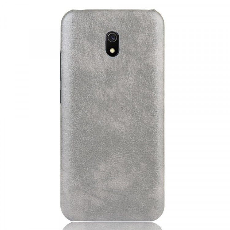 Кожаная накладка-чехол для Xiaomi Redmi 8A (серый)