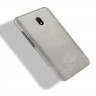 Кожаная накладка-чехол для Xiaomi Redmi 8A (серый)