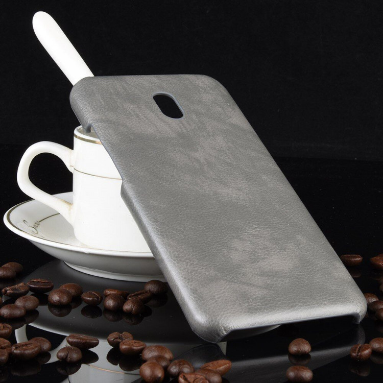 Кожаная накладка-чехол для Xiaomi Redmi 8A (серый)