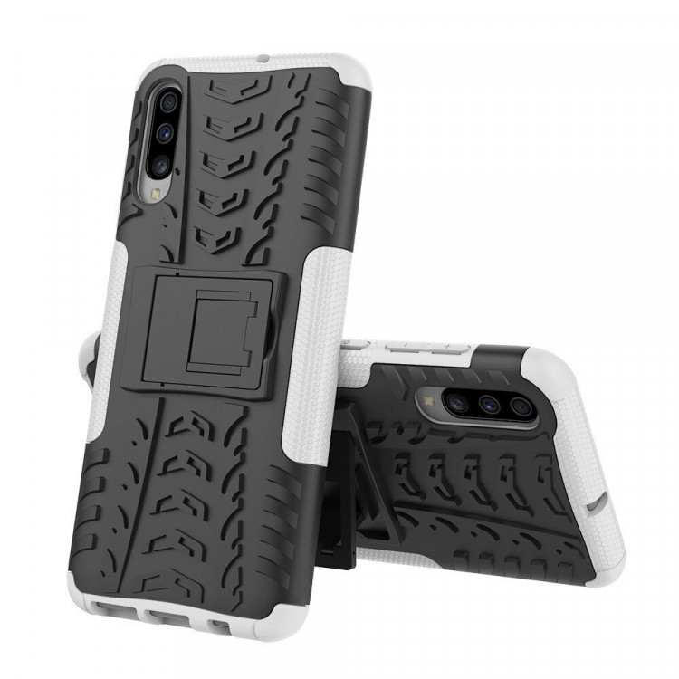 Чехол Hybrid Armor для Samsung Galaxy A70 (черный + белый)