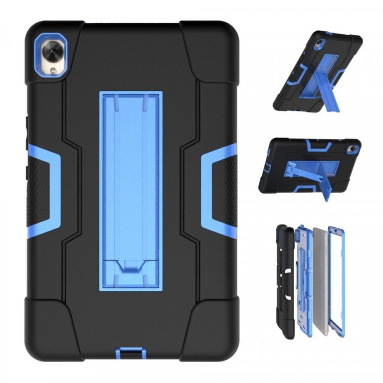 Гибридный TPU чехол для Huawei MediaPad M6 8.4 (черный + голубой)