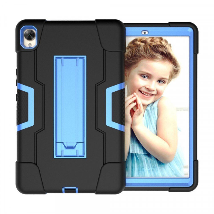 Гибридный TPU чехол для Huawei MediaPad M6 8.4 (черный + голубой)