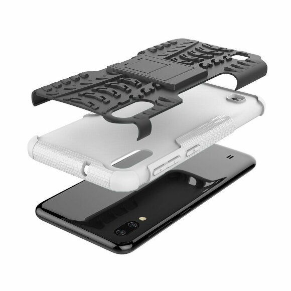 Чехол Hybrid Armor для Samsung Galaxy M10 (черный + белый) Чехол Hybrid Armor для Samsung Galaxy M10 (черный + белый)