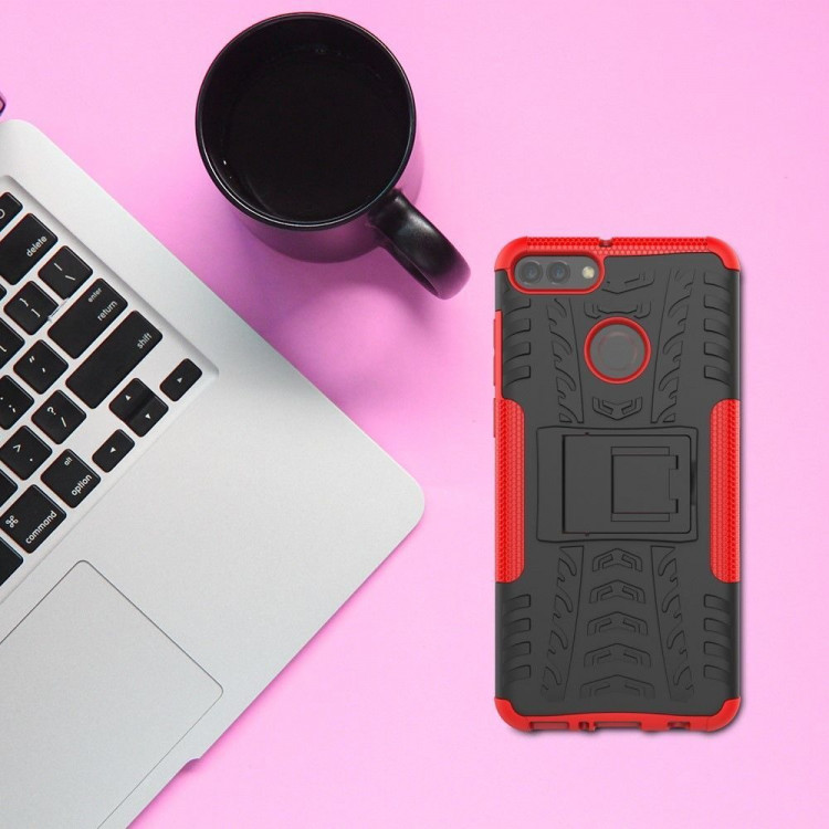 Чехол Hybrid Armor для Huawei Y9 (2018) / Enjoy 8 Plus (черный + розовый)