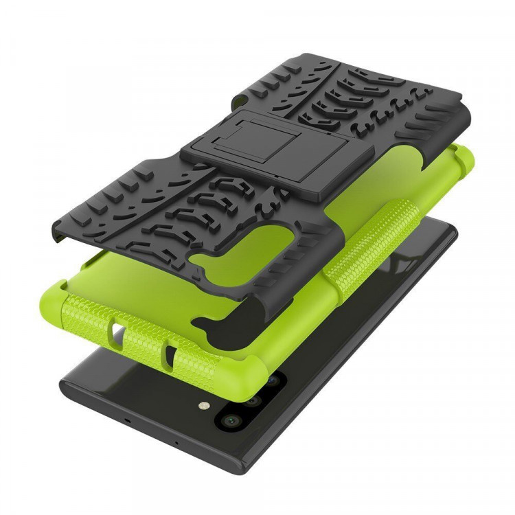 Чехол Hybrid Armor для Samsung Galaxy Note 10 (черный + зеленый)