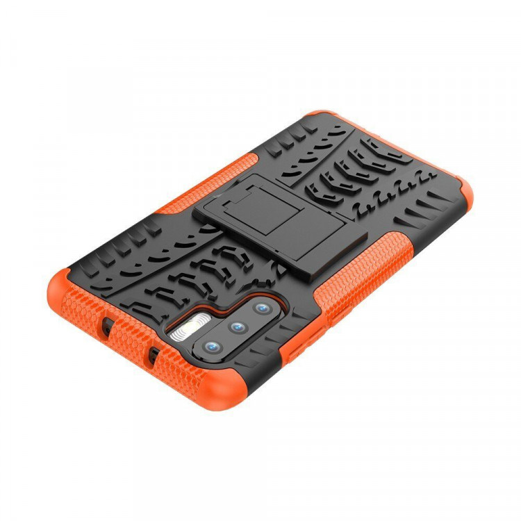 Чехол Hybrid Armor для Huawei P30 Pro (черный + оранжевый)